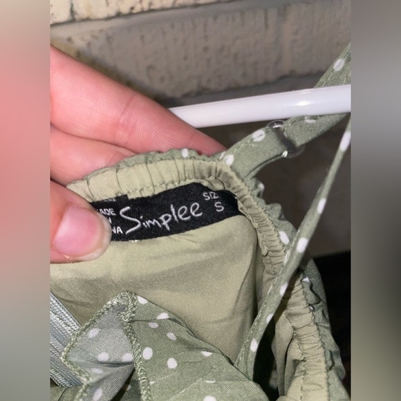 Green southern Simplee Polka Dot Dress - Picture 3 of 6